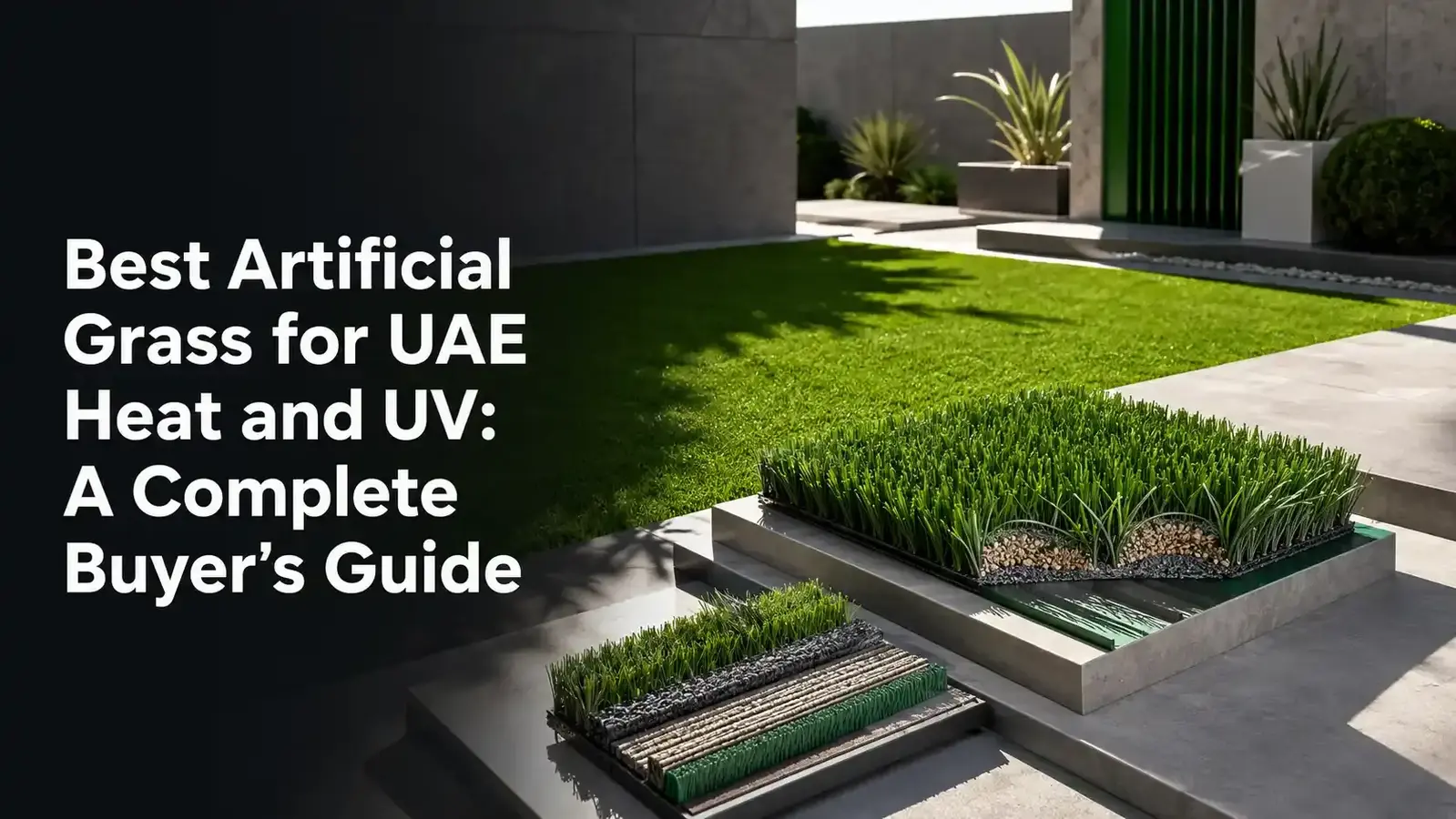 UV resistant artificial grass Dubai, heat resistant artificial grass UAE, artificial grass that does not fade, best synthetic turf for hot climates, artificial grass surface temperature Dubai