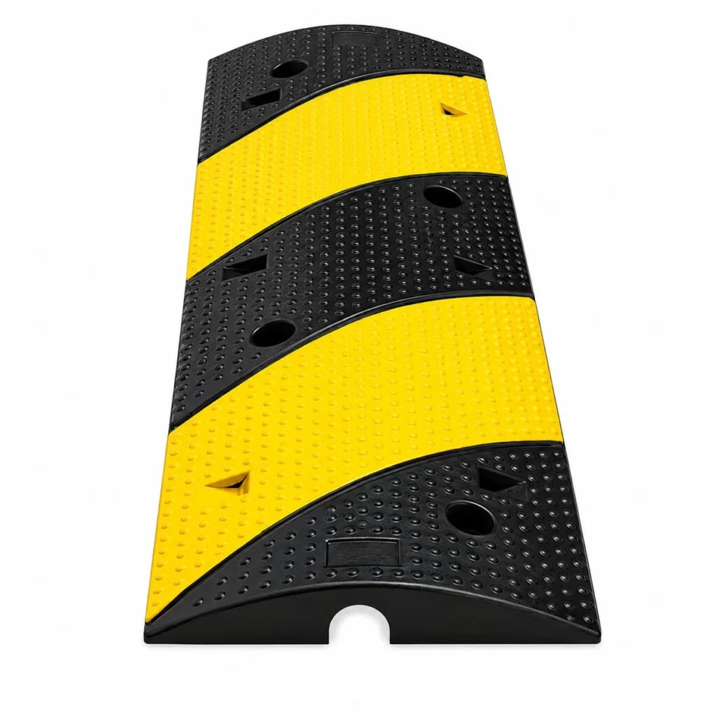 1 Channel Rubber Cable Protector Road Hump 1m – Yellow & Black UAE
